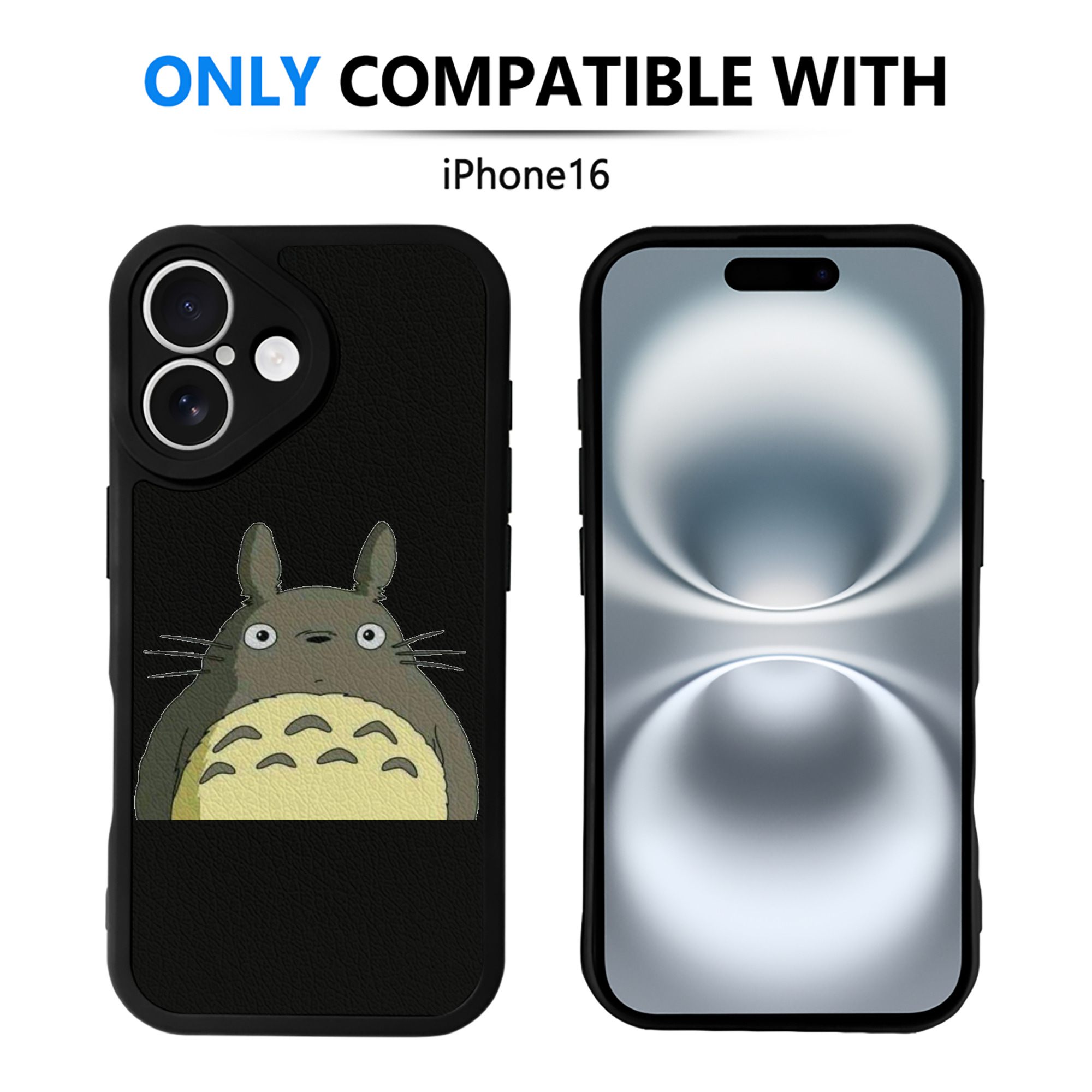 （画像用） となりのトトロ 草壁メイ 草壁サツキ My Neighbor Totoro Satsuki Kusakabe Mei Kusakabe 【iPhone 16シリーズ対応】シリコンスマホケース（レザー調） 材質：シリコン